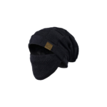 Vinterhat med ansigtsmaske til varme og beskyttelse mod kulde og vind i strikket design