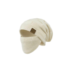 Vinterhat med ansigtsmaske til varme og beskyttelse mod kulde og vind i strikket design - Billede 2