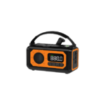 Emergency Radio with Hand Crank in Dark Green, Black and Orange with Solar Panels, Torch and Power Bank - Image 2