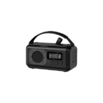 Emergency Radio with Hand Crank in Dark Green, Black and Orange with Solar Panels, Torch and Power Bank - Image 3