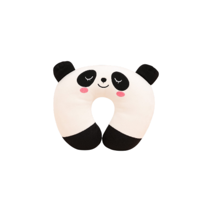 Nakkestøtte til rejse og søvn i blå, lyserød, grå og panda med ergonomisk form og stabil støtte