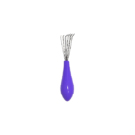 Fleksibel børsterenser i blå, lilla, lyserød og sort med ergonomisk håndtag til rengøring af hårbørster - Image 2