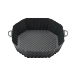 Silikoneform til airfryer med rillet bund og håndtag til renere kurv og nemmere madlavning