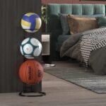 Ball Holder for 3 Balls with Vertical Storage and Space-Saving Design for Wall and Floor - Image 2