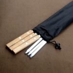 Grill Skewers 6 Pack in Stainless Steel with Flat Design, Wooden Handle and Storage Bag for Kebab and Grilled Dishes - Image 3