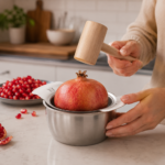 Pomegranate Seed Extractor in Stainless Steel with Bowl and Hammer - Image 2