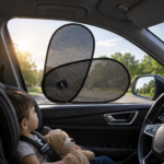 Adjustable Sunshade for Car Window with 2 Rotatable Panels - Image 2