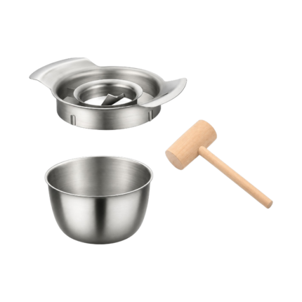 Pomegranate Seed Extractor in Stainless Steel with Bowl and Hammer