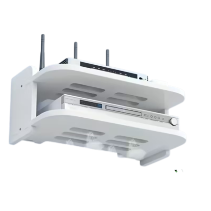 Wall-Mounted Shelf for Router and TV Box with 2 Levels
