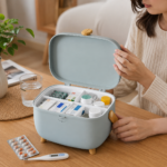 Medicine Storage Box with Removable Tray and Handle - Image 2