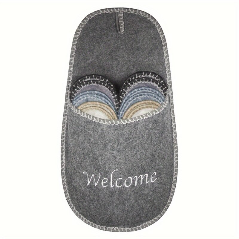 Guest Slippers in Felt – Set of 6 Pairs