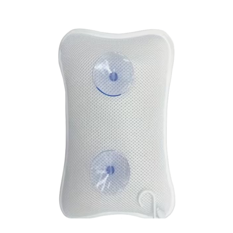 Badekarpude med 2 sugekopper og 4D mesh til støtte af nakke og ryg