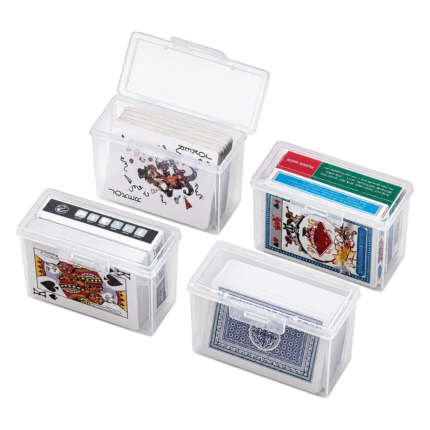 4 Card Storage Boxes with Lid for Playing Cards and Business Cards