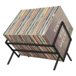Vinylpladeholder i metal til opbevaring af 80-100 LP-plader
