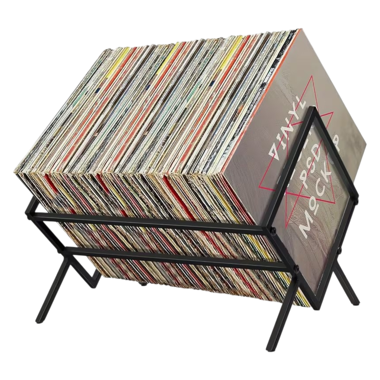 Image (45) Vinylpladeholder i metal til opbevaring af 80-100 LP-plader