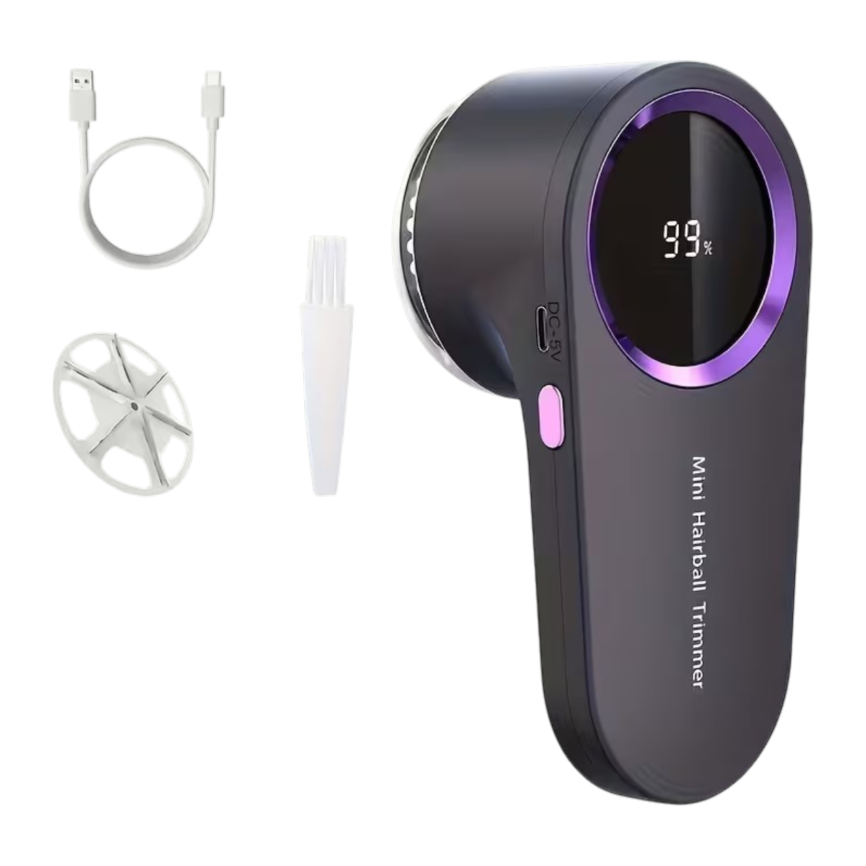 Image (47) Elektrisk fnugfjerner med digitalt display, USB-C-opladning og to seksbladede skæreenheder