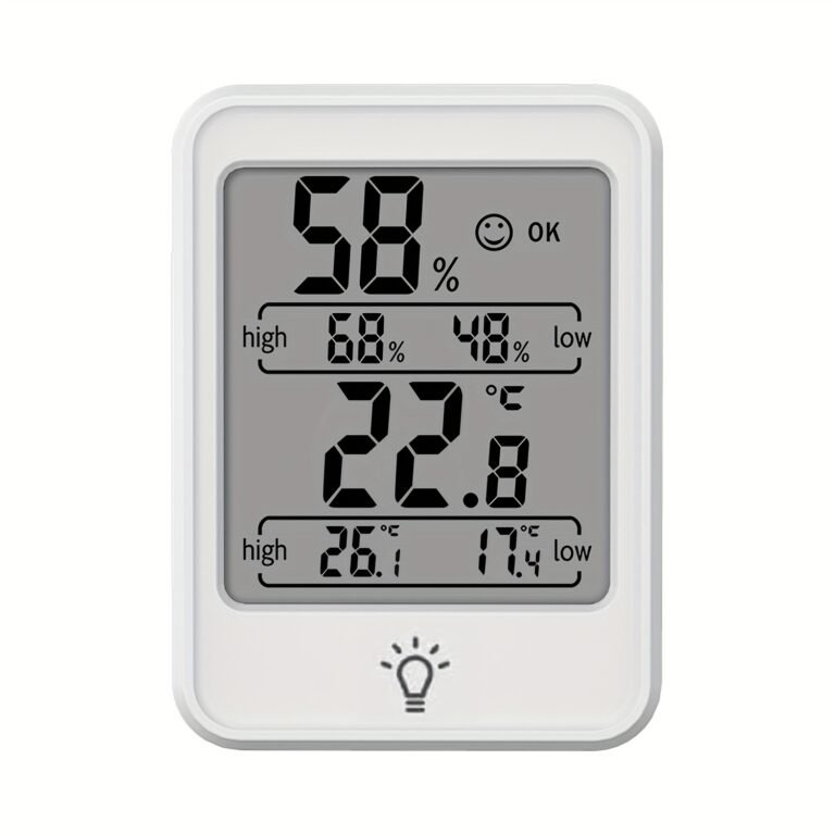 Digitalt termometer og hygrometer med baggrundslys og komfortindikator