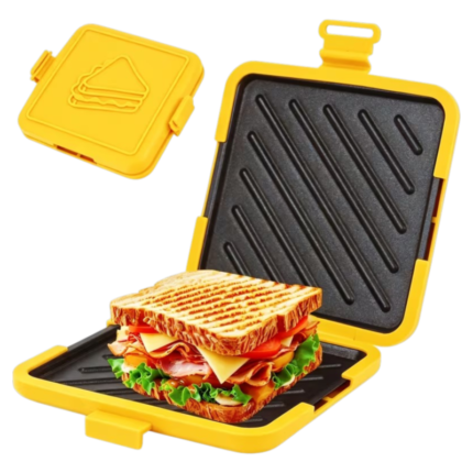 Toastie sandwichmaker til mikrobølgeovn med aftagelige rillede grillplader