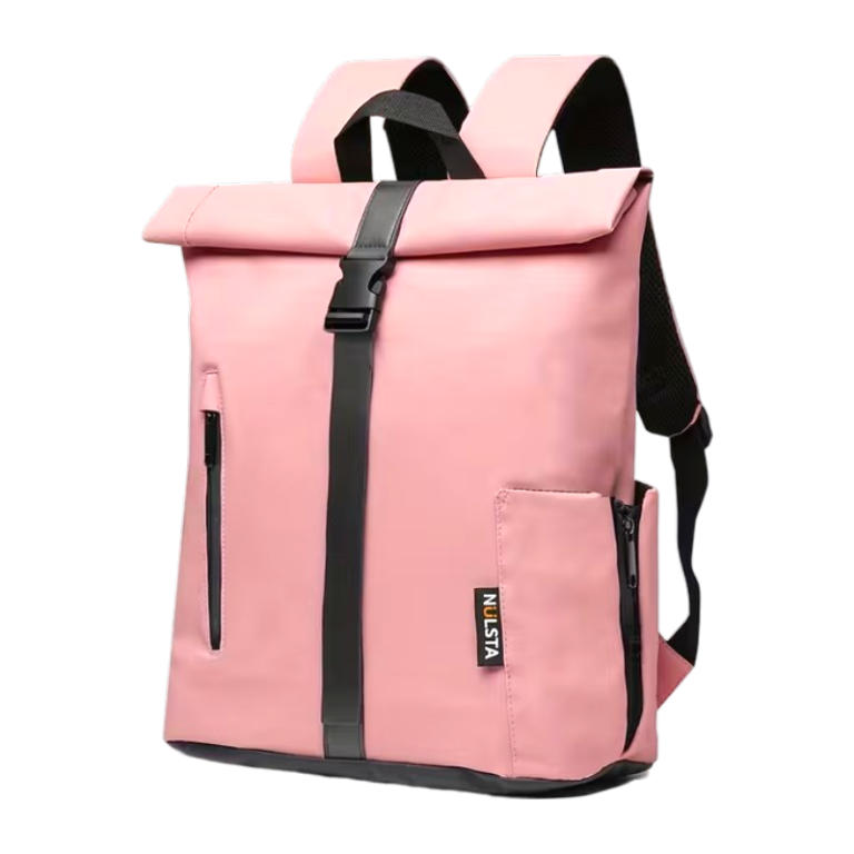 Letvægts rolltop rejserygsæk med laptoprum, frontlomme og justerbare skulderstropper