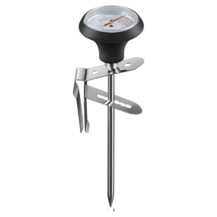 Mælketermometer med klips, analog urskive og måleprobe i rustfrit stål til kaffe og mælkeskum