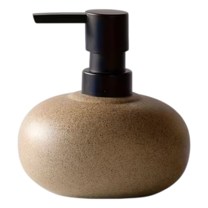 Keramisk sæbedispenser i Wabi-Sabi stil med manuel pumpe