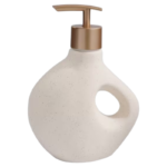 Skulpturel sæbedispenser i keramik med Wabi-Sabi design og pumpe