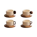 Keramisk kaffekop med underkop – 250 ml