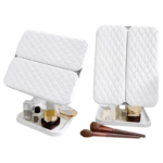 LED makeup-spejl med touchbetjening, foldbare sidepaneler og bordbase