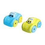 Bath Toy with Water Chain in Yellow and Blue - Floating Pull-Back Car for Play on Land and in Water