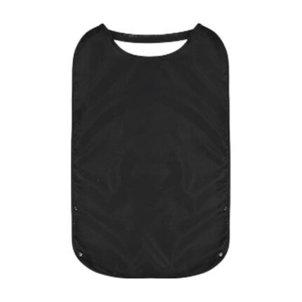 Black Apron for Adults with Elastic and Crumb Collector for Washable Use During Meals