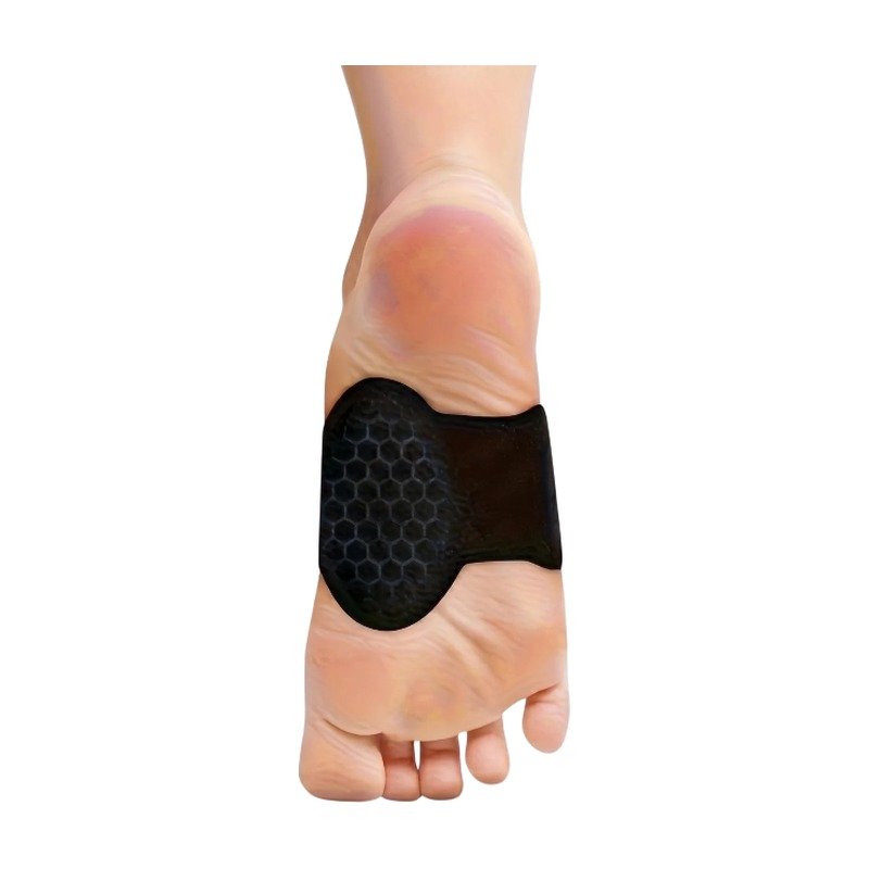 Heel Cushion with 8-Shaped Support in Black - Shock-Absorbing Design for Heel and Arch in Shoes