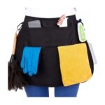 Adjustable Apron with Pockets in Black - 5 Spacious Pockets and Adjustable Waist for Organised Work