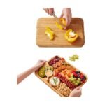 Bamboo Cheese Board 2-in-1 Reversible Board for Cutting and Serving Tapas and Cheese