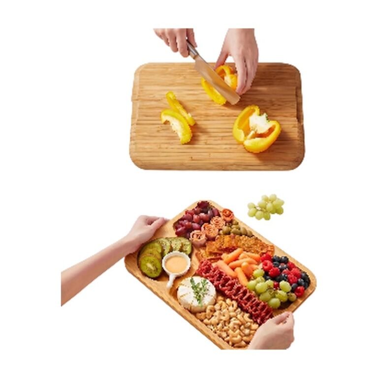 Bamboo Cheese Board 2-in-1 Reversible Board for Cutting and Serving Tapas and Cheese
