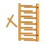 Bamboo Wall Shelf with Foldable Hooks - Space-Saving Storage for Wall in Light Wood Finish