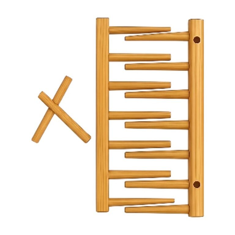 Bamboo Wall Shelf with Foldable Hooks - Space-Saving Storage for Wall in Light Wood Finish