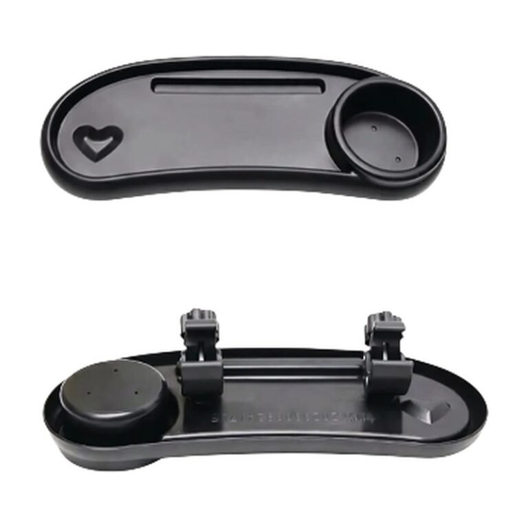 Plastic Pushchair Tray with Cup Holder and Practical Storage for Walks with the Pushchair