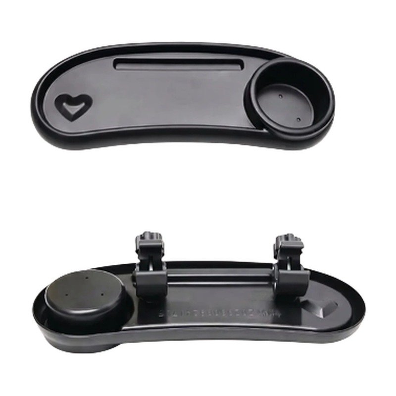 Plastic Pushchair Tray with Cup Holder and Practical Storage for Walks with the Pushchair