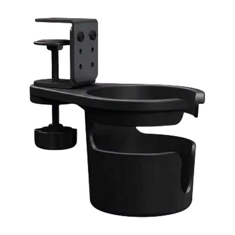 Adjustable Table Cup Holder for Edge with Screw Clamp and Space-Saving Storage for Beverages