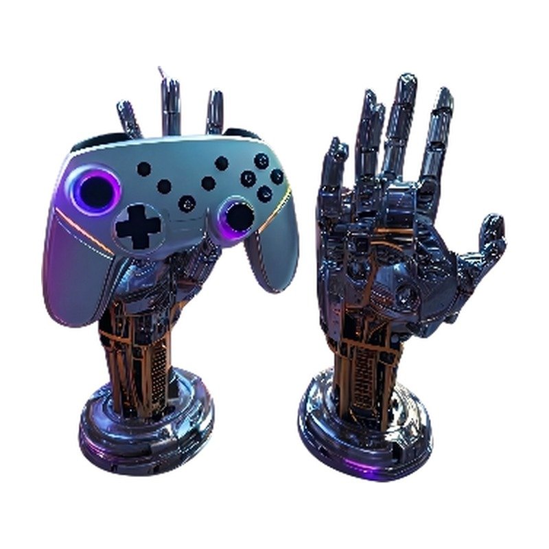 Controller Holder in Silver Stainless Steel, Black and Pure Silver for Stable Storage and Display on the Desk