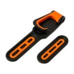 Wall-Mounted Bike Holder in Dark Blue, Yellow, Orange and White for Space-Saving and Safe Storage