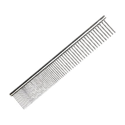 Double-Sided Dog Comb in Stainless Steel for Detangling and Removing Mats From Dog's Coat