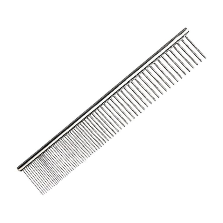 Double-Sided Dog Comb in Stainless Steel for Detangling and Removing Mats From Dog's Coat