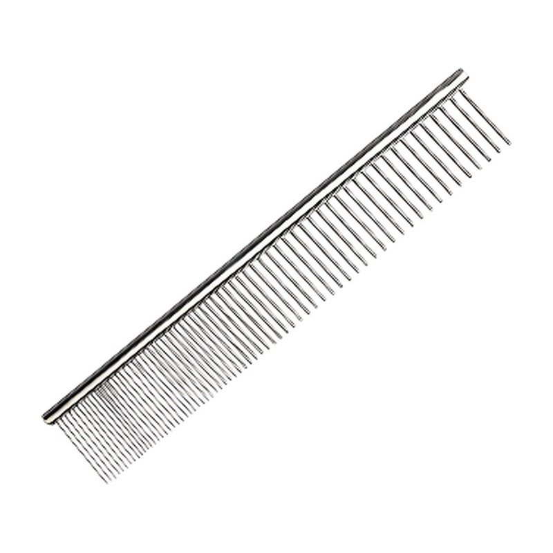 Double-Sided Dog Comb in Stainless Steel for Detangling and Removing Mats From Dog's Coat
