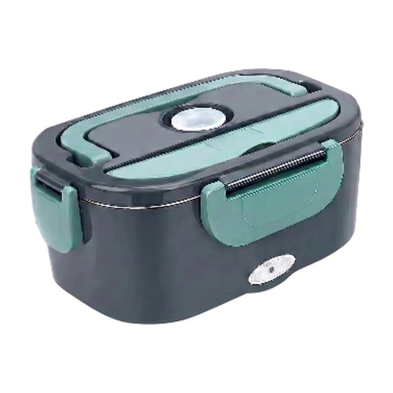 Electric Food Container for Storing and Heating Food on the Go with Lid, Handle and Lock Clips