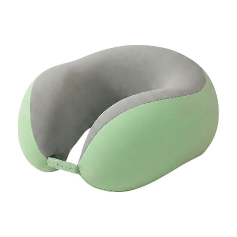 Ergonomic Neck Pillow in Double Grey, Fruit Green and Beige with Soft Neck Support and Compact U-Shape