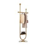 Metal Coat Rack with Freestanding Design and Storage Shelf for Hallway