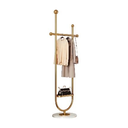 Metal Coat Rack with Freestanding Design and Storage Shelf for Hallway