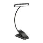 Rechargeable Book Light with Clip in Black, White and Pink with Flexible Neck and 3 Light Colours