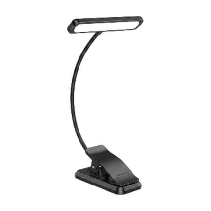 Rechargeable Book Light with Clip in Black, White and Pink with Flexible Neck and 3 Light Colours